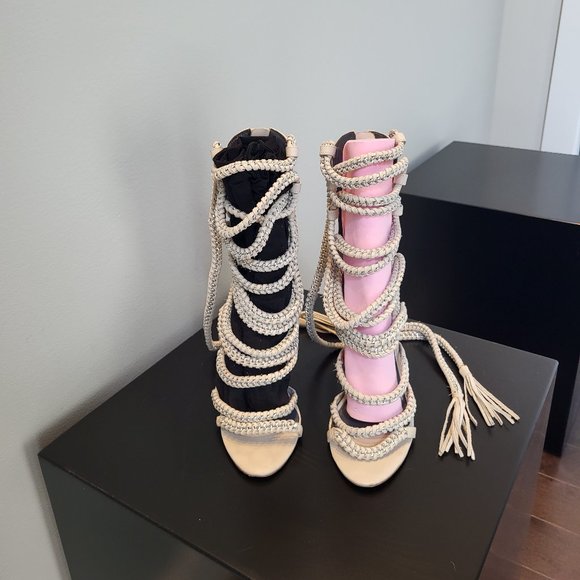 Monica Chiang leather lace-up Gladiator sandals "Imena II" - Picture 6 of 7